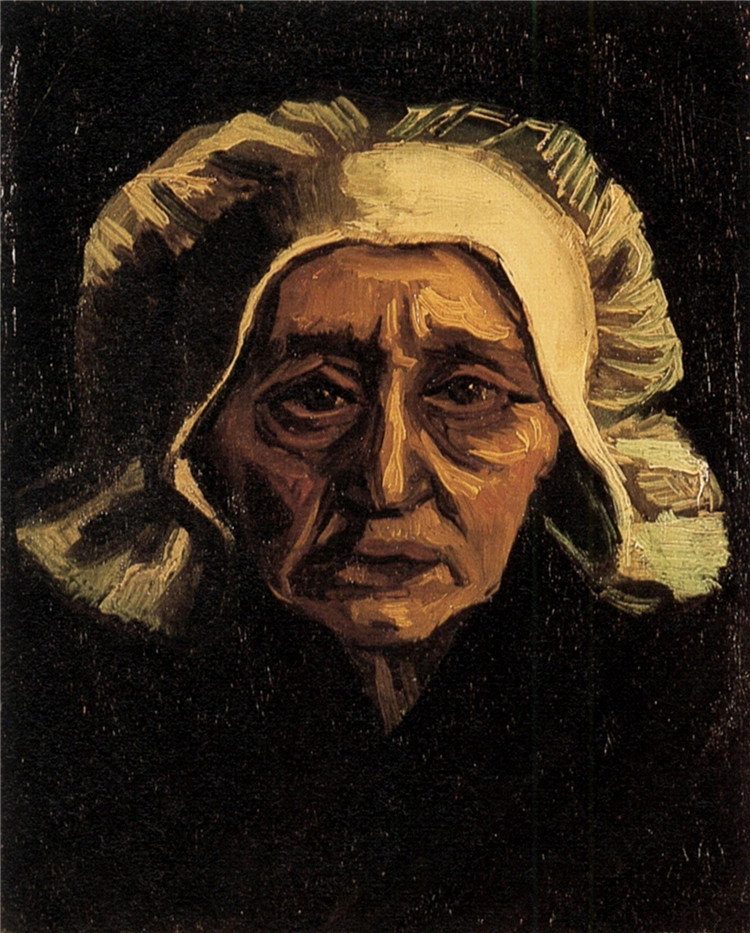 Head Of An Old Peasant Woman With White Cap December